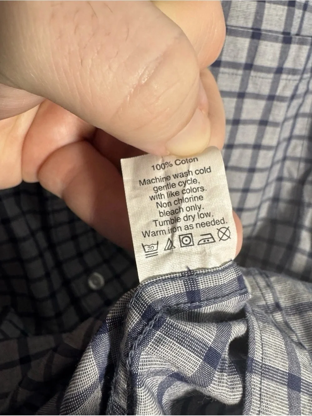 J. Crew Men's Gray and Navy Plaid Button-Down Shirt